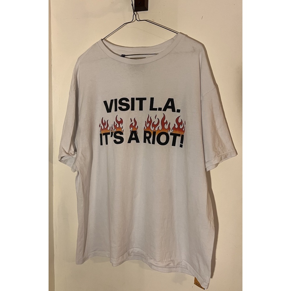 Gallery Dept L.A. Riot Short Sleeve Shirt Men's White - Large